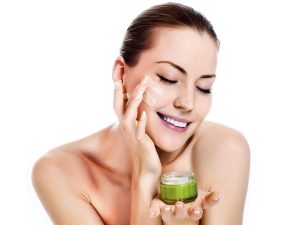 motions in applying a cream or cleanser